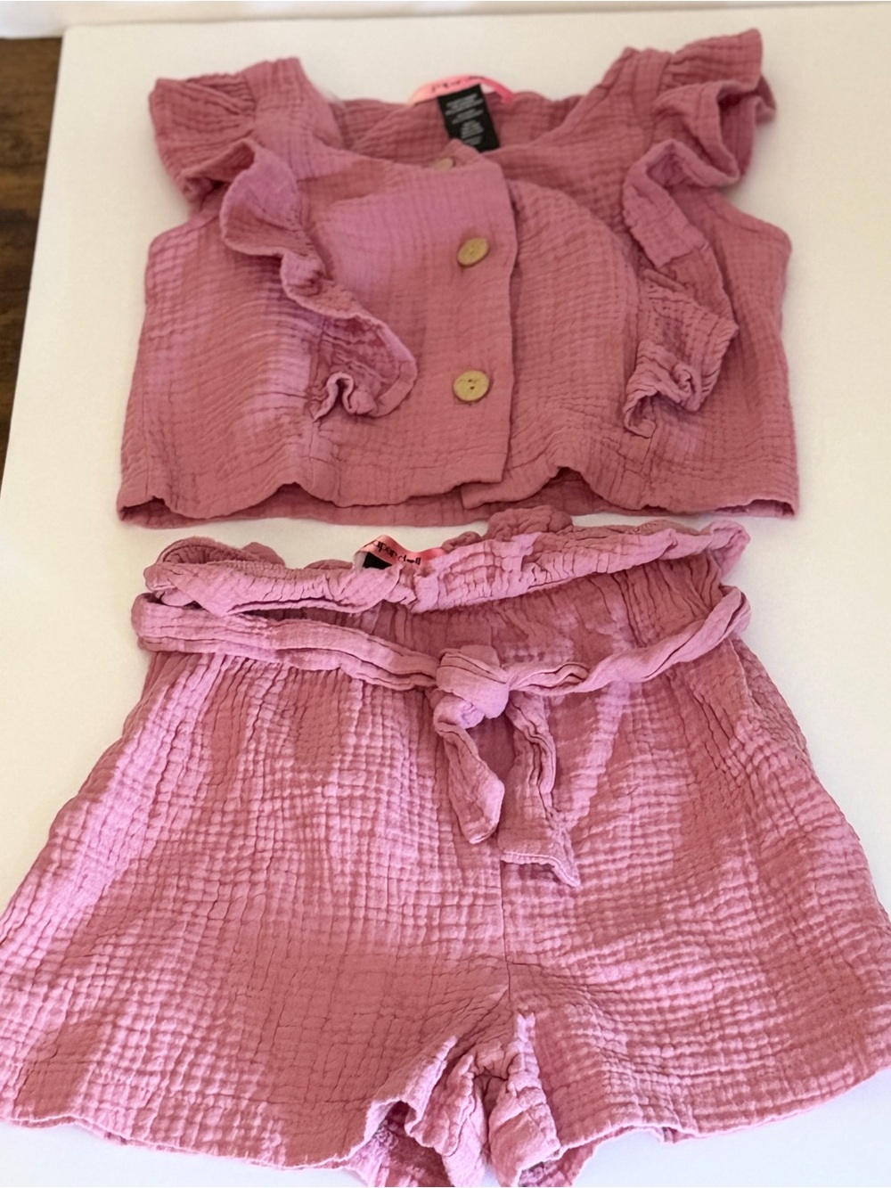 Pink Ruffle Summer Two-Piece Set - Picture 2 of 5